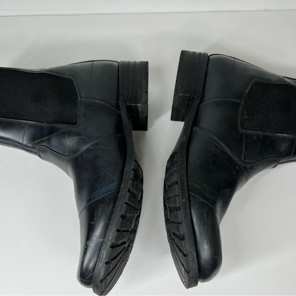 SYLVEN NEW YORK Raen Faux Fur Lined Chelsea Rain Boot In Black Womens Size 11
